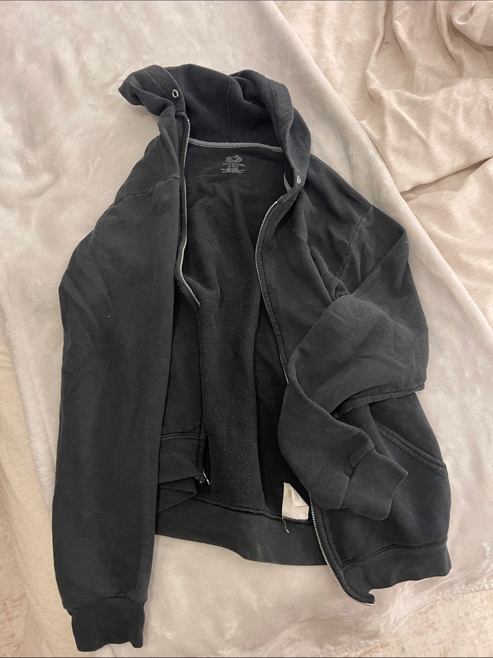 Men's Black Zip-Up Hoodie Jacket